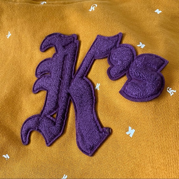 Kith K’s StockX authentic 100% cotton yellow mustard pullover hoodie for men - Picture 12 of 16